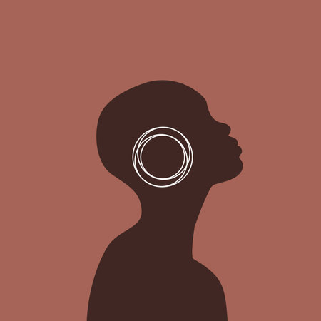African American woman silhouette. Beautiful black girl profile.のイラスト素材