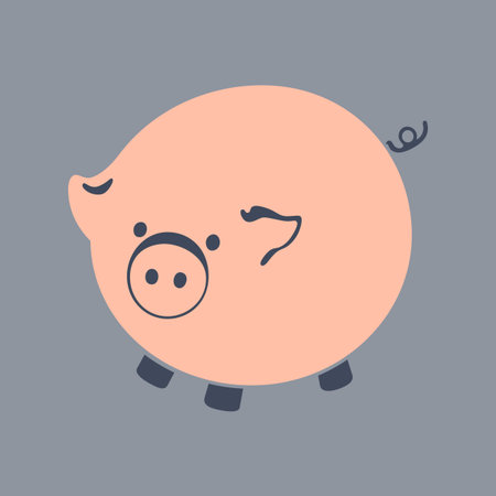 Piggy bank vector illustration. Cute piggy bank icon.のイラスト素材