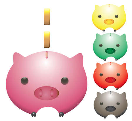 The color of piggy bankのイラスト素材