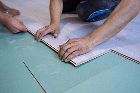 Home improvement, floor installationの写真素材
