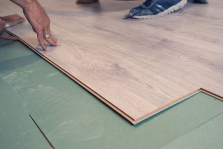 Home improvement, floor installationの写真素材