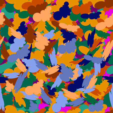 Abstract colorful background composition with strokes and splashes halftone.のイラスト素材