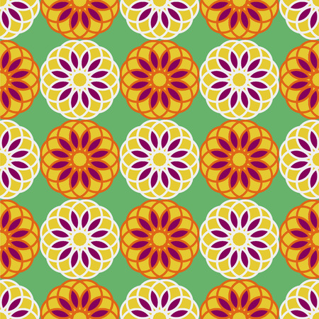 Seamless floral yellow purple retro pattern background.のイラスト素材