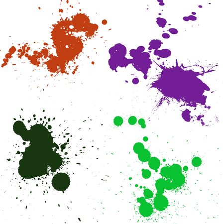 Vector background colored ink splashes on white paper.のイラスト素材