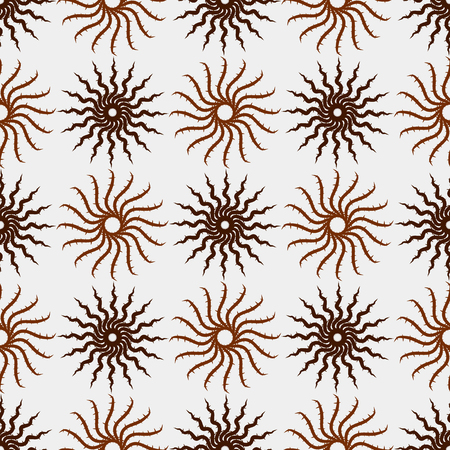 Background vector illustration of a seamless pattern of curls with spikes.のイラスト素材