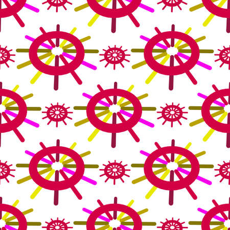 Background vector illustration of seamless pattern of circles and colored sticks.のイラスト素材