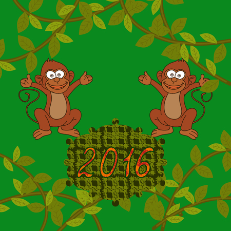Vector background illustration greeting the new year in Oriental calendar.のイラスト素材
