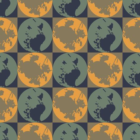 Background illustration seamless pattern of colored blots circles and squares.のイラスト素材