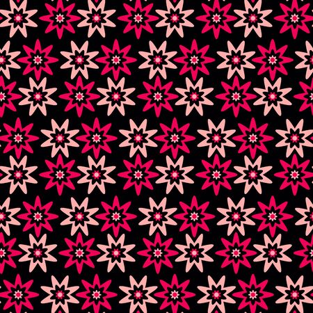 Background illustration seamless pattern of pink and red flowers.のイラスト素材