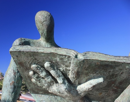 Monument  The Reader   City Ampolla, Spain の写真素材