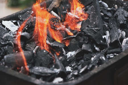 BBQ fireの写真素材