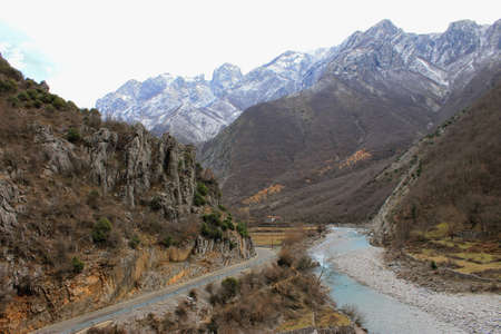 The river and the road in the high mountain