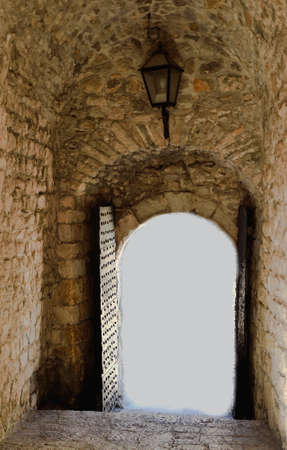 Ancient stone door That leads to the lightのeditorial素材