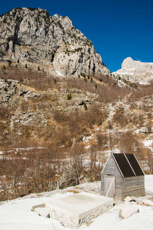 A small cottage in the mountainsのeditorial素材