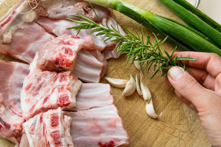 Prepare fresh tender ribsの写真素材