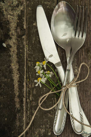 Rustic cutleryの写真素材