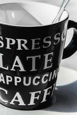 Black and white coffee timeの写真素材