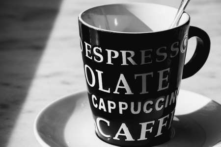 Black and white coffee timeの写真素材
