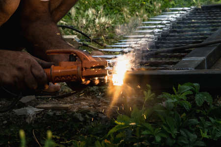 Weld the door ornamentsの写真素材