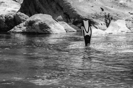 Snorkeling - retro styleの写真素材