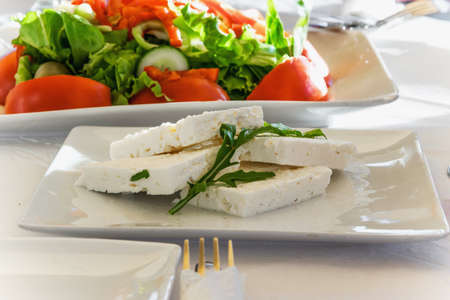 Appetizer - goat cheese and fresh saladの写真素材