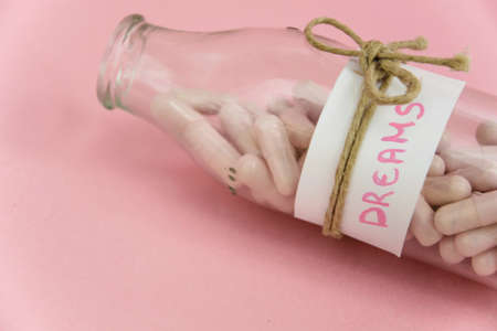 Pink pills in theの写真素材