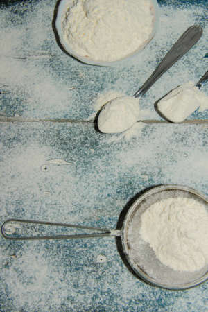 Flour on the tableの写真素材