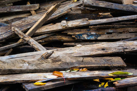 Amass of old wooden planksの写真素材