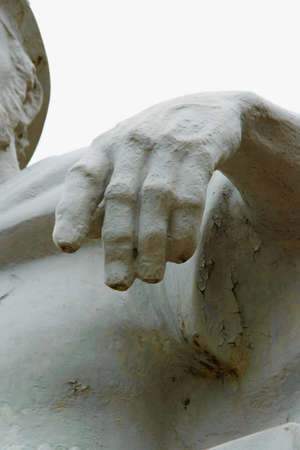 Detail of a sculpture - time and moisture damaged works of artの写真素材