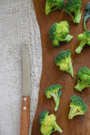 Fresh green broccoli pattern on white background. Healthy eating conceptの写真素材