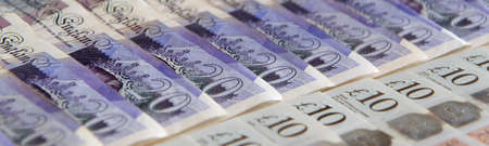Closed up of pound sterling banknotes. United Kingdom currency