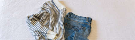Casual stylish woman outfit. Flatlay of every woman dresses