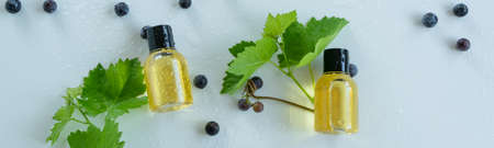 Natural skin care products with grape extracts . Healthy organic remedy, superfood for the skinの写真素材