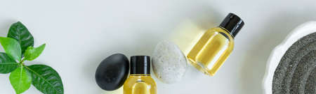 Natural skin care products,  relaxing massage time . Healthy remedy, wellness conceptsの写真素材