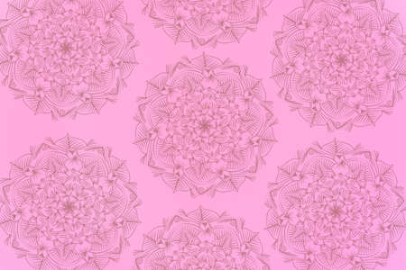 Seamless pattern with mandala element. Vintage decorative elements.  Islam, Arabic, Indian, Ottoman motifs.の写真素材