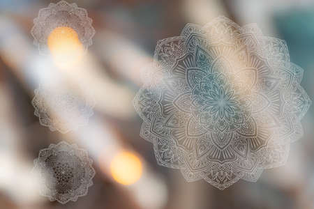 Blurred abstract background  with stone marble graphic elements. Glowing backdrop with space for textの写真素材