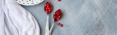 Pomegranate seeds. Raw organic antioxidant food