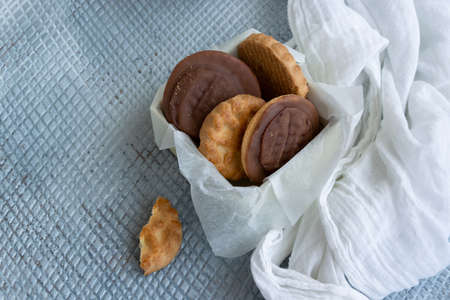 Refreshment time, Tasty homemade biscuits and cups fot hot drink