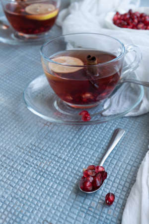 Refreshment time, Tasty homemade biscuits and pomegranate tea