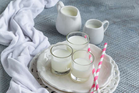 Fresh milk beverage. Healthy nutrition ingredient, dairy themes