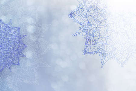 Soft colorful pattern with mandala element. Vintage decorative elements.  Islam, Arabic, Indian, Ottoman motifs.の写真素材