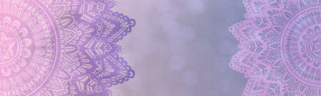 Soft colorful pattern with mandala element. Vintage decorative elements.  Islam, Arabic, Indian, Ottoman motifs.の写真素材