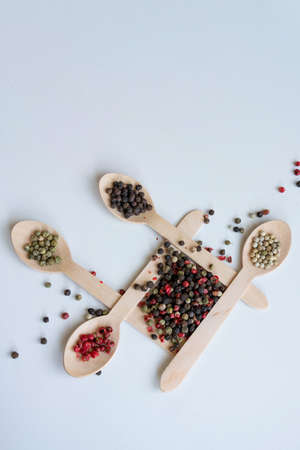 MIx of pepper seeds, spicy and condiment ingredients