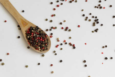 Mix of pepper seeds, spicy and condiment ingredientsの写真素材