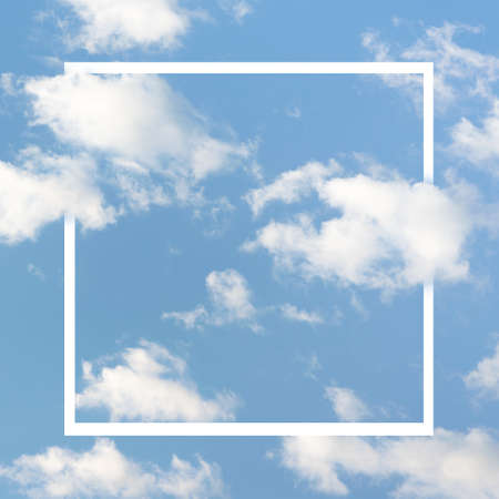 Cloudy skyline background with graphic elements. Heaven backdrop, idyllic atmosphereの写真素材