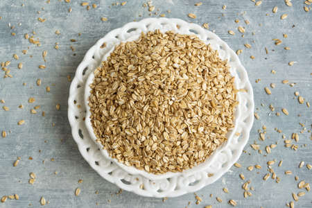 Oat flakes, healthy food ingredientsの写真素材