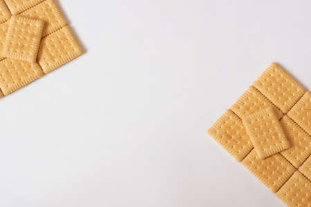 Sweet biscuits on white background with space for textの写真素材