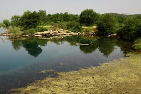 Tranquil nature landscape view of Albanian nature