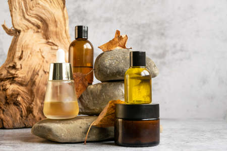 Essential oils for aromatherapy, eco natural cosmetics concept