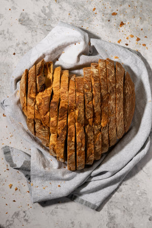 Sliced white bread in heart shapeの写真素材